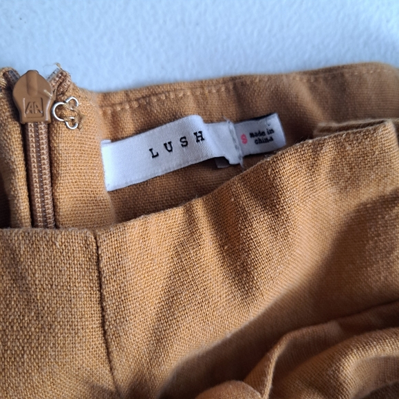 Lush High-Waisted Mustard Color Shorts - Picture 2 of 4